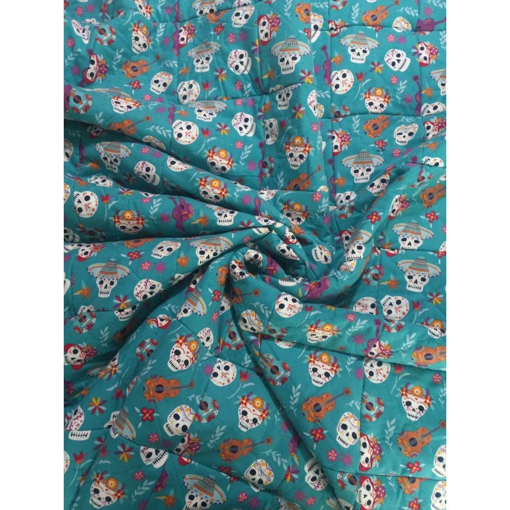 Handmade Rag Quilt, Throw - Dia de‎ Los Muertos Theme